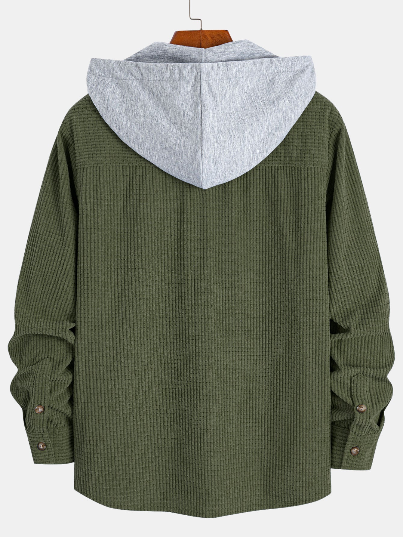Waffle Corduroy Hooded Shirt