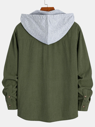 Waffle Corduroy Hooded Shirt