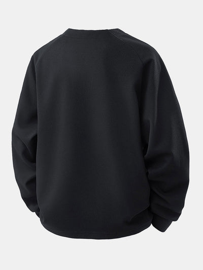 Raglan Sleeve 2 In 1 Waffle T-Shirt & Single Pleat Drawstring Straight Leg Pants