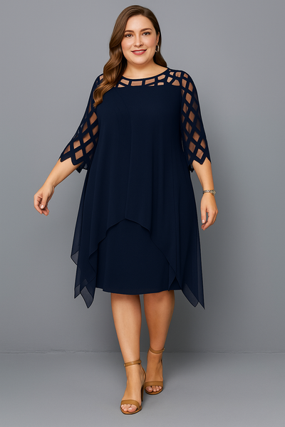 Evelyn™ | Elegant Lace Sleeve Tummy Covering Dress