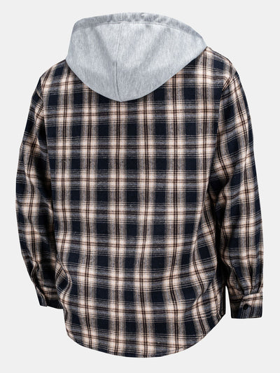 Plaid Hooded Shirt