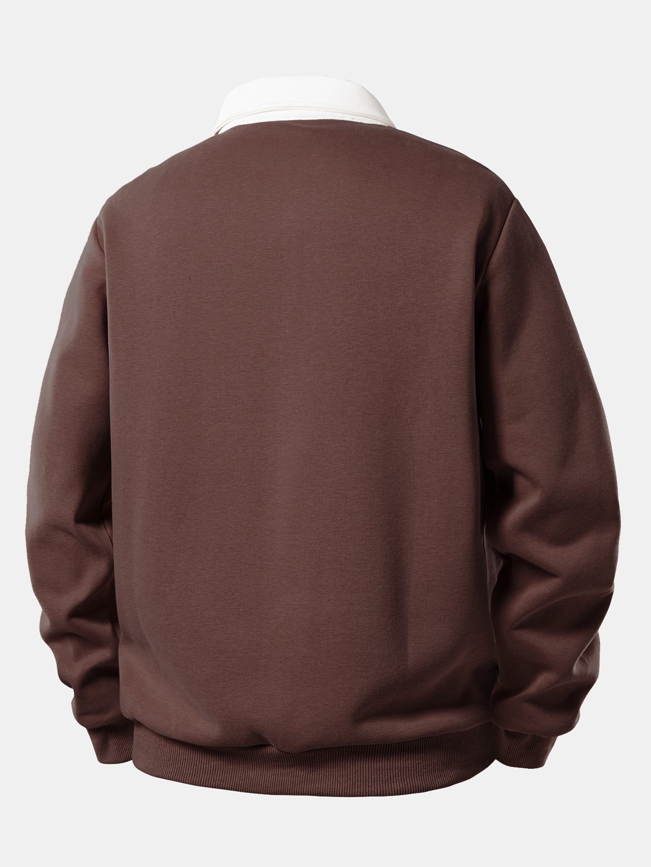 Contrast Polo Collar Sweatshirt