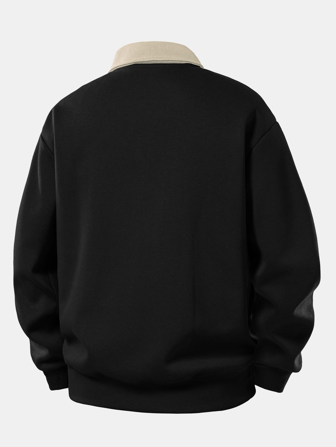 Relax Fit Paris France Print Contrast Polo Sweatshirt