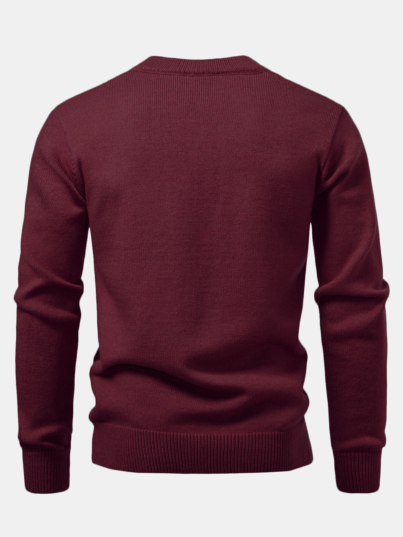 Heavyweight Geometric Jacquard V Neck Sweater