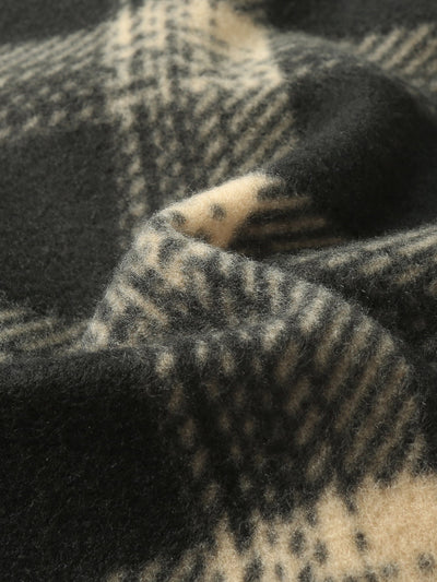 Teddy Lined Flannel Zip Hooded Coat