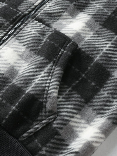 Teddy Lined Flannel Zip Hooded Coat