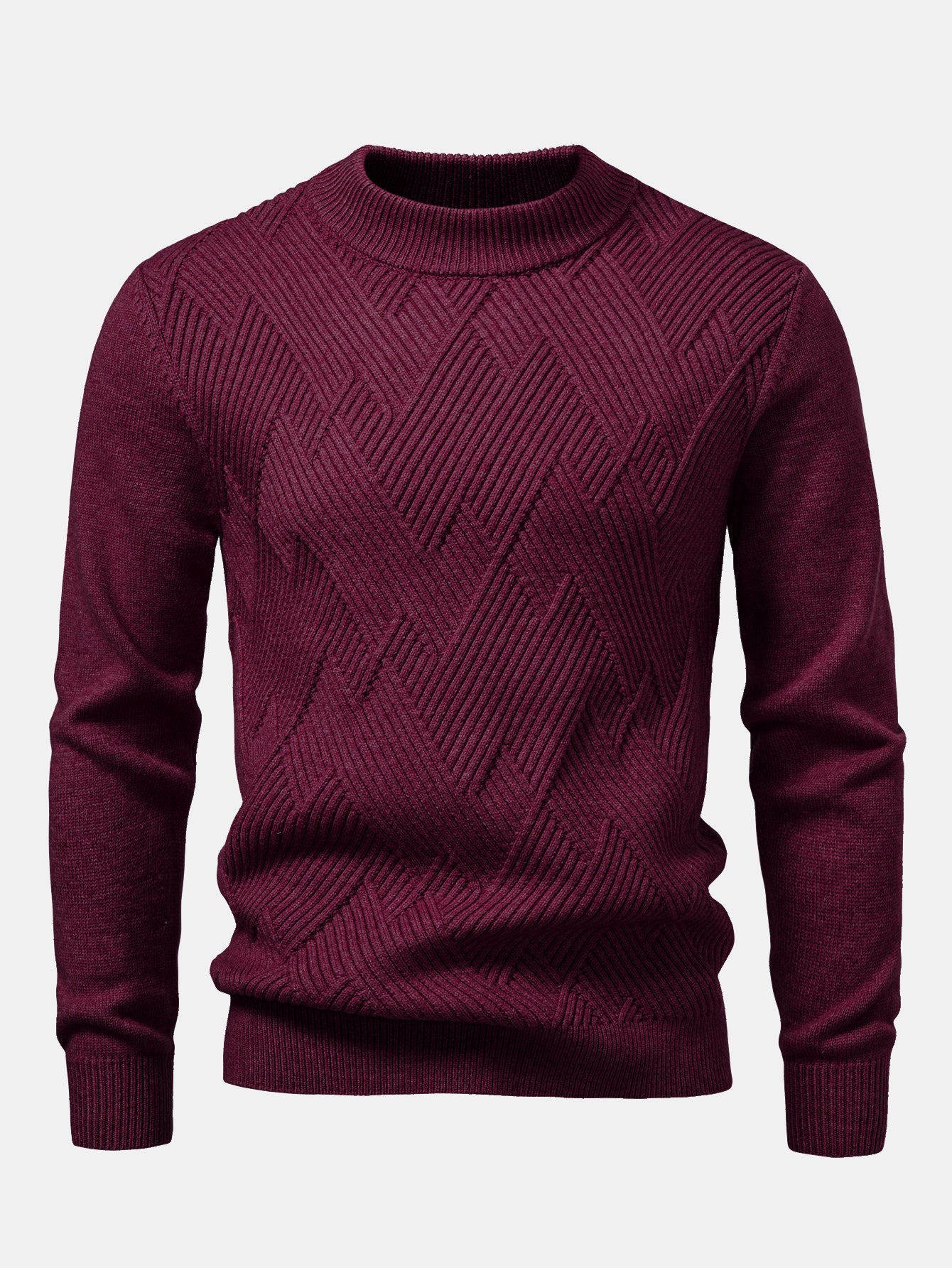 Heavyweight Stripe Mock Neck Knit Sweater