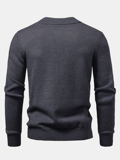 Heavyweight Geometric Jacquard Mock Neck Sweater