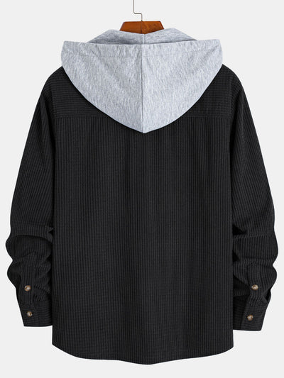Waffle Corduroy Hooded Shirt