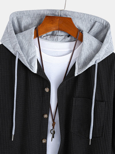 Waffle Corduroy Hooded Shirt