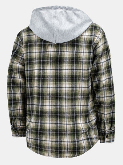 Plaid Hooded Shirt