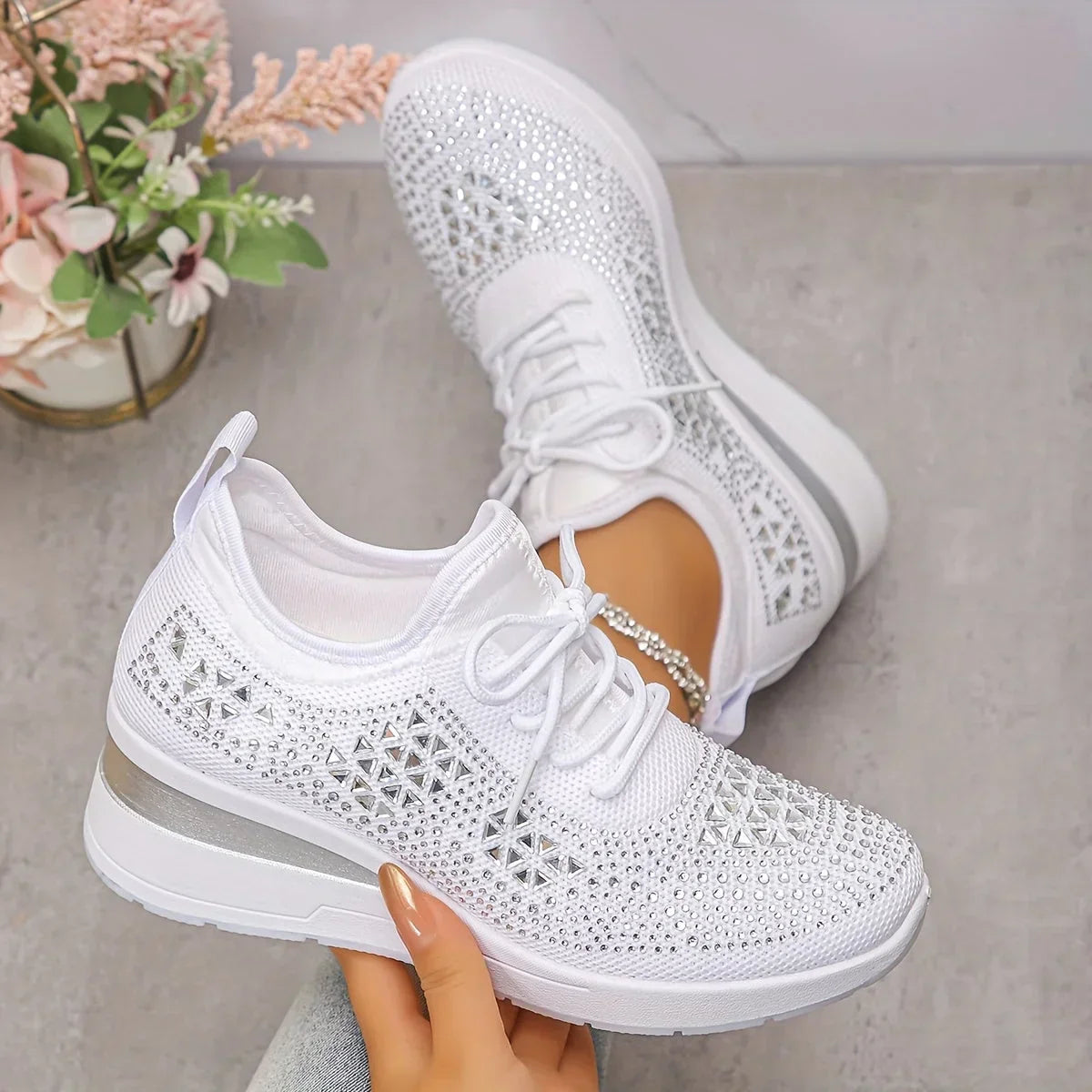 Giselle | Sneakers with Sparkling Rhinestones