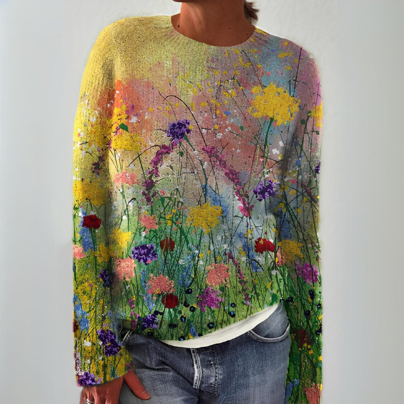 JADE™ | COZY PULL WITH FLORAL ART