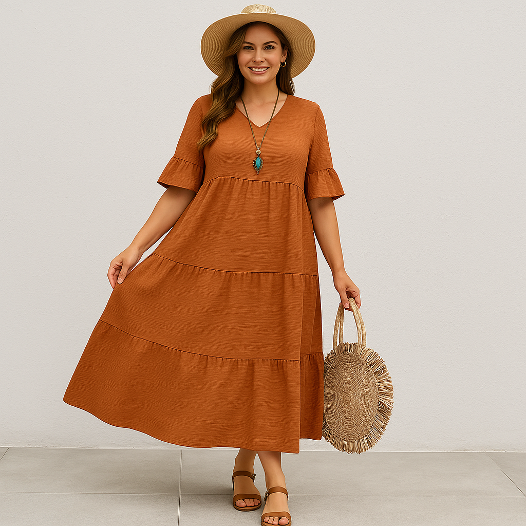 Audrey™ | V-neck Tummy Covering Dress