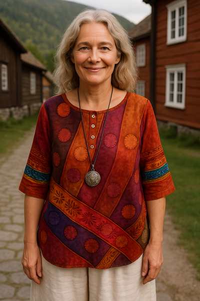 Ava | Comfortable and Colorful Top with Half-Length Sleeves