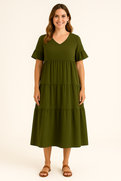 Audrey™ | V-neck Tummy Covering Dress
