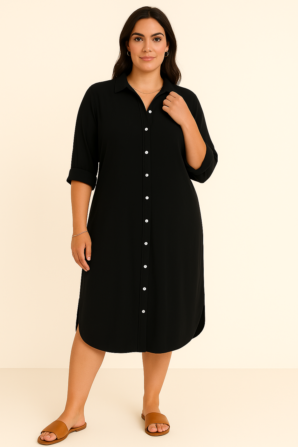 Charlotte™ | Cotton Tummy Covering Shirt Dress