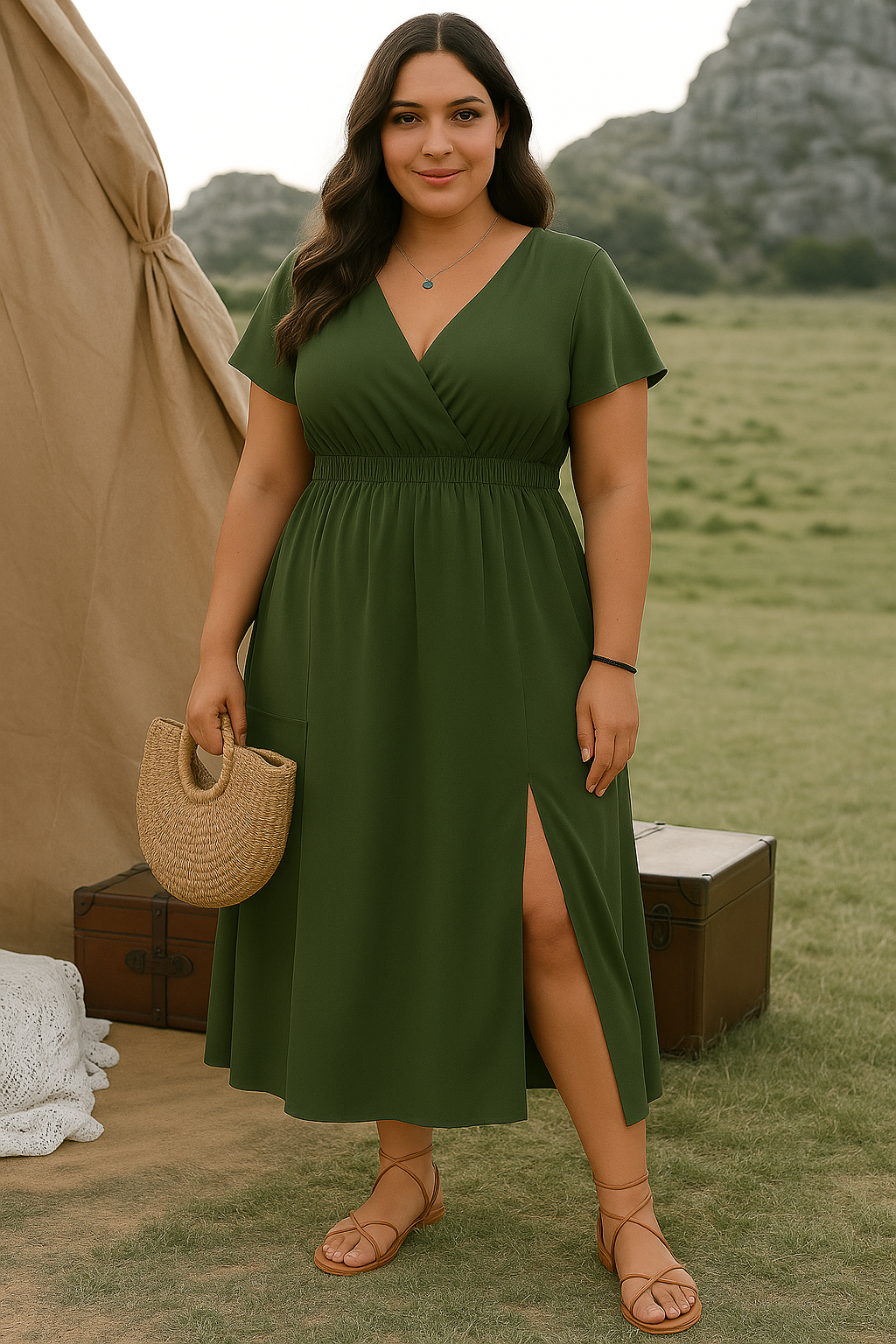 Aurora™ | V-Neck Tummy Covering Dress