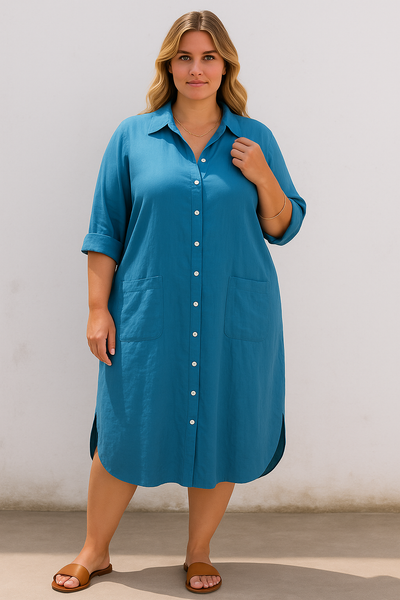 Charlotte™ | Cotton Tummy Covering Shirt Dress