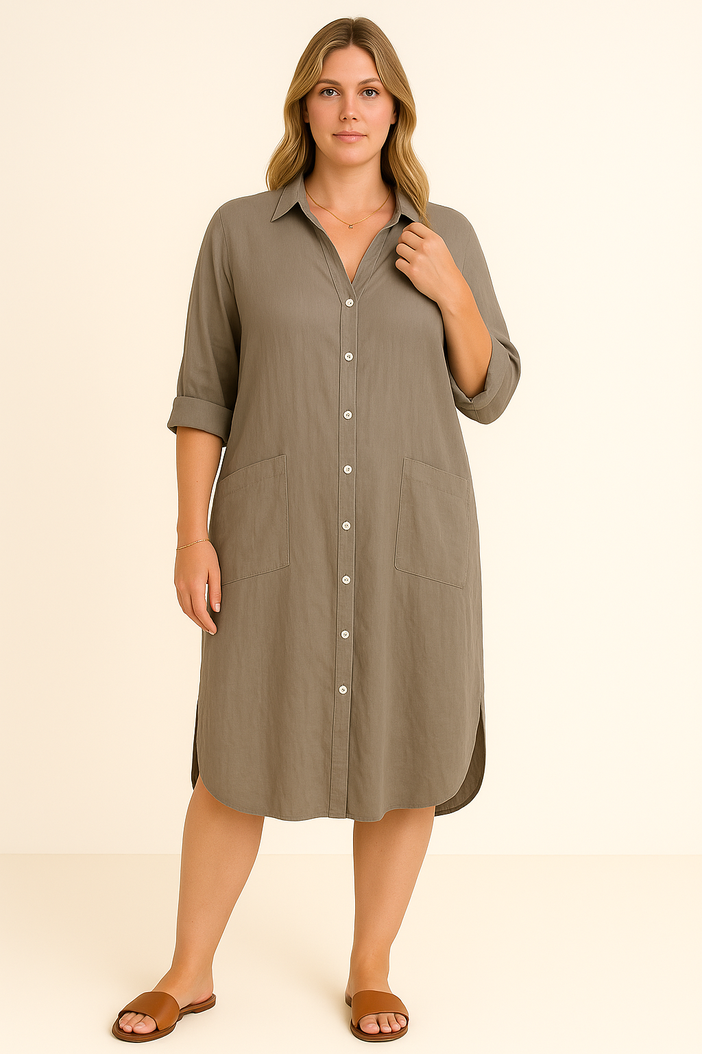 Charlotte™ | Cotton Tummy Covering Shirt Dress