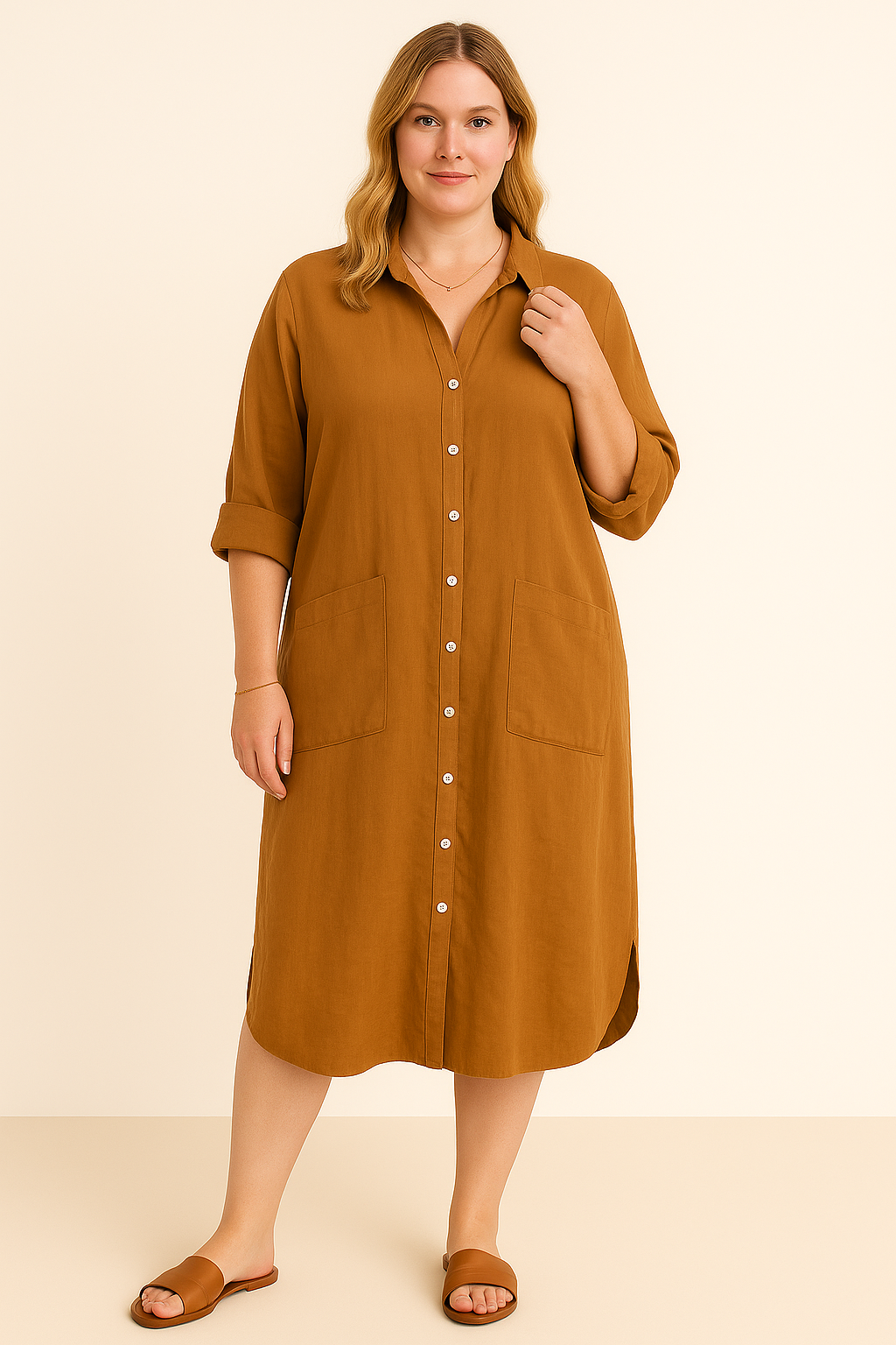 Charlotte™ | Cotton Tummy Covering Shirt Dress