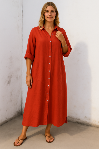 Charlotte™ | Cotton Tummy Covering Shirt Dress