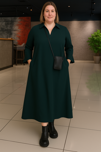 Harper™ | Long Sleeve Tummy Covering Dress