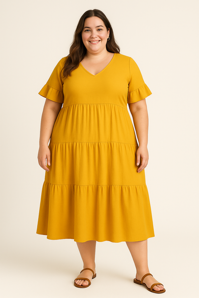 Audrey™ | V-neck Tummy Covering Dress