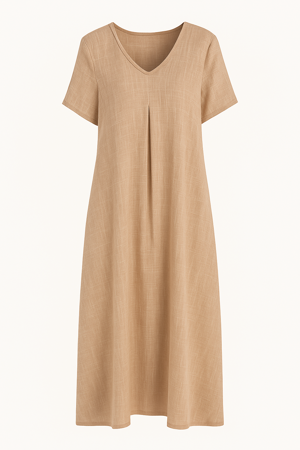 Mia™ | Casual Linen V-Neck Tummy Covering Dress