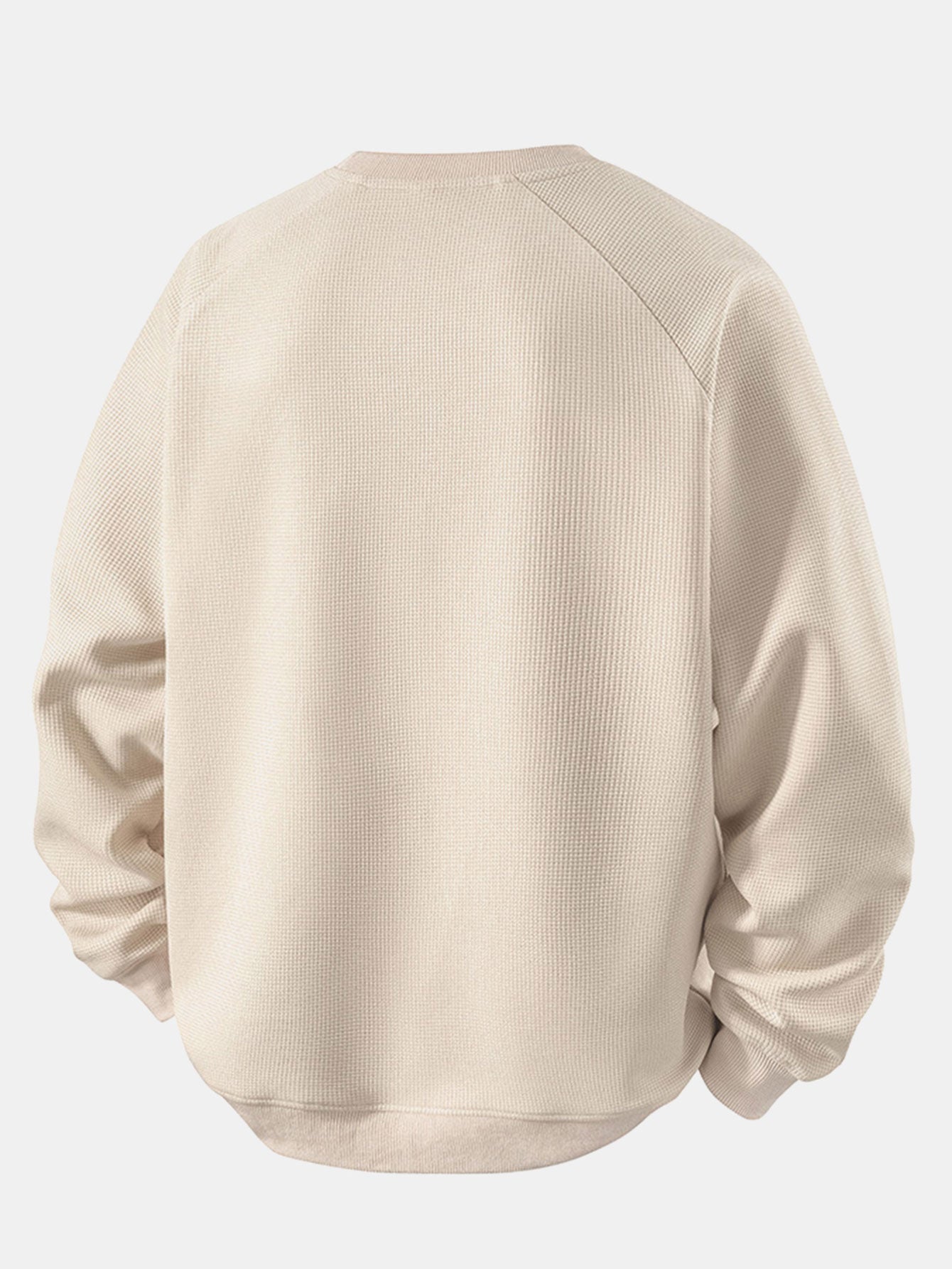 Relax Fit Waffle Crew Neck Sweatshirt
