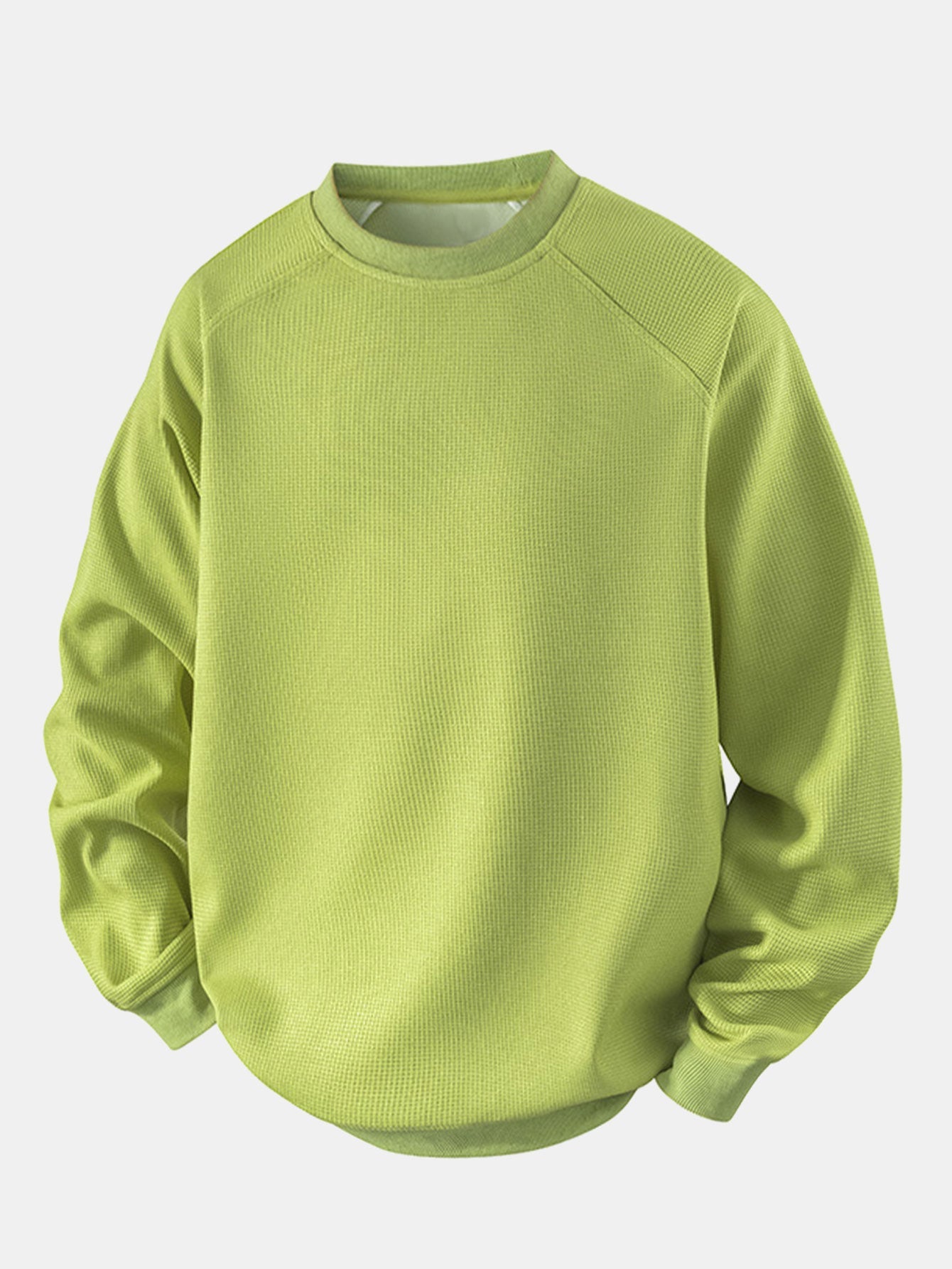 Relax Fit Waffle Crew Neck Sweatshirt