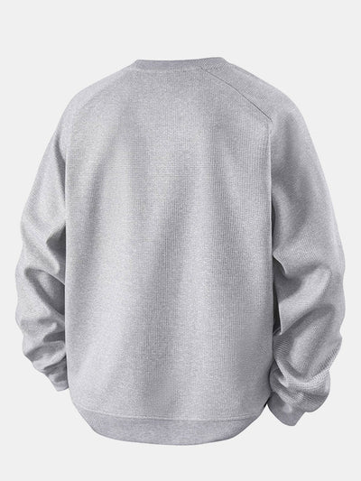 Relax Fit Waffle Crew Neck Sweatshirt