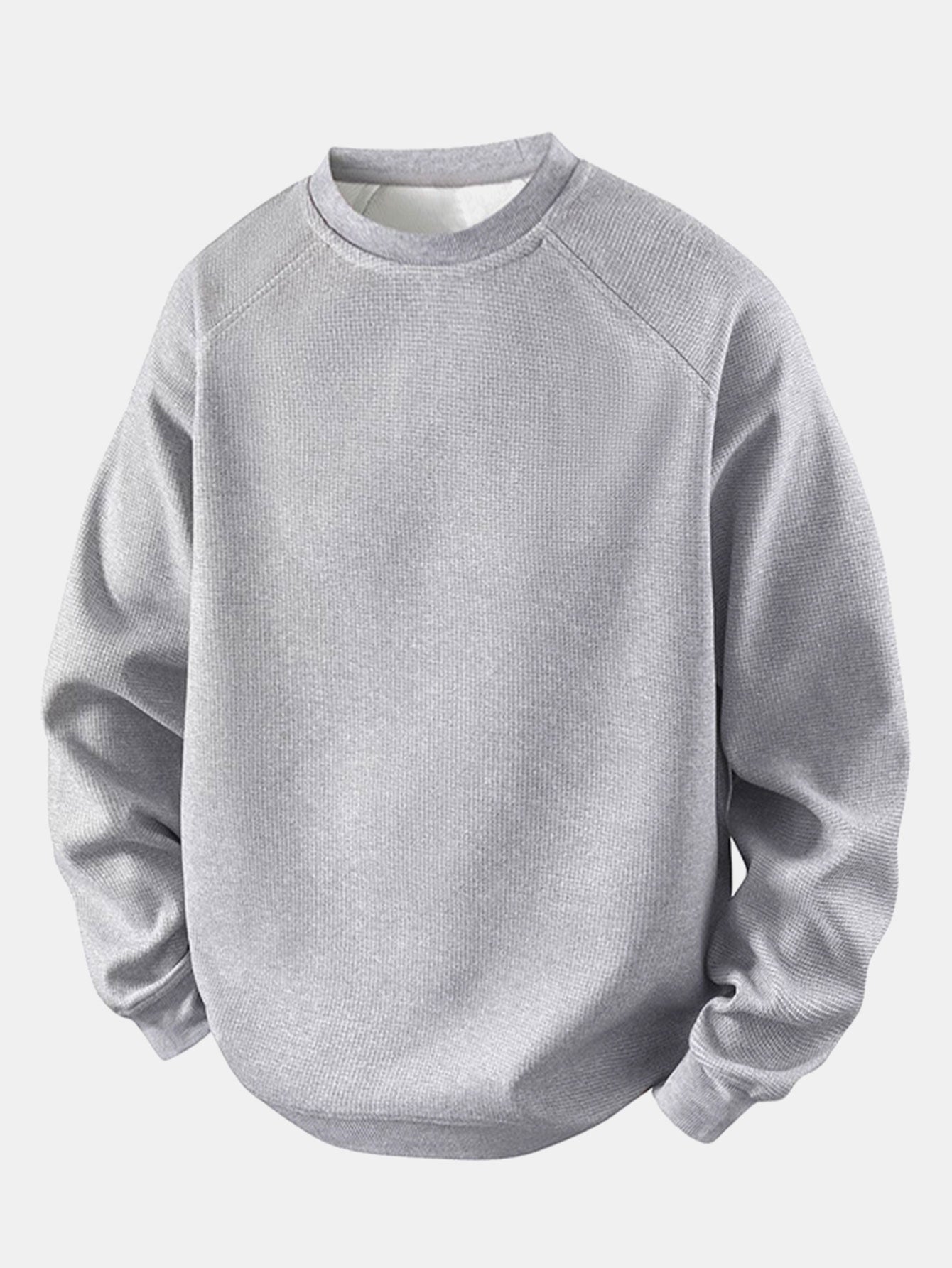 Relax Fit Waffle Crew Neck Sweatshirt