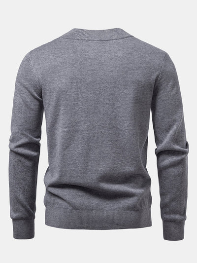 Geometric Jacquard Mock Neck Sweater