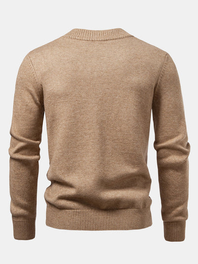 Heavyweight Stripe Mock Neck Knit Sweater