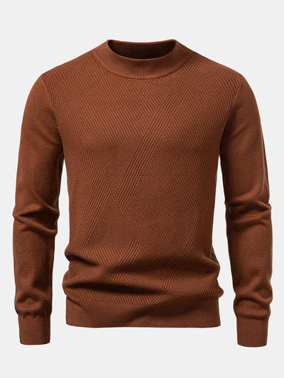 Stripe Mock Neck Sweater