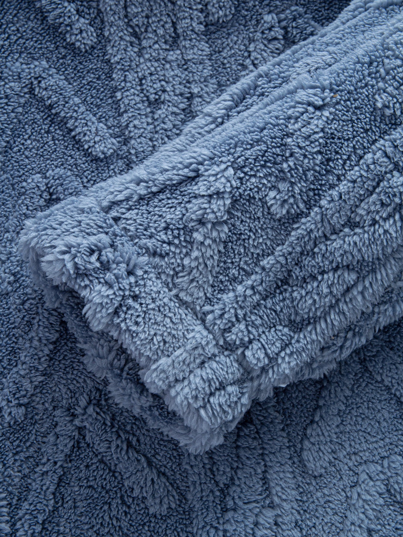 Contrast Geometric Jacquard Teddy Hooded Shirt