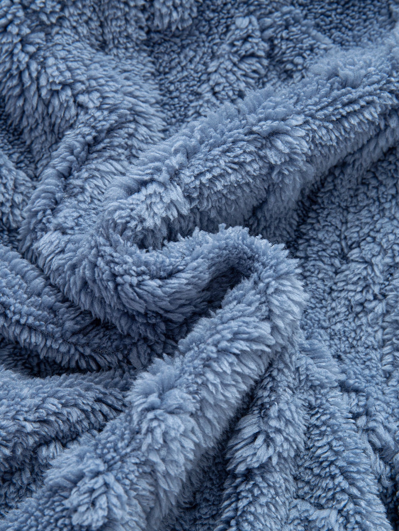 Contrast Geometric Jacquard Teddy Hooded Shirt