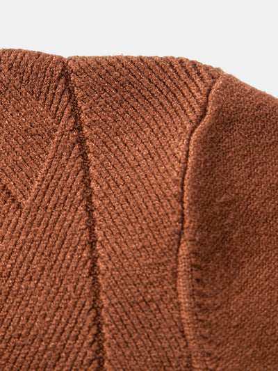 Geometric Jacquard Mock Neck Sweater