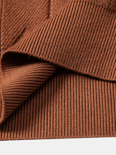 Geometric Jacquard Mock Neck Sweater