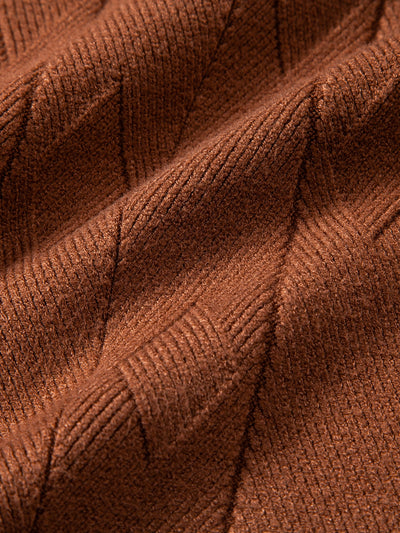 Geometric Jacquard Mock Neck Sweater