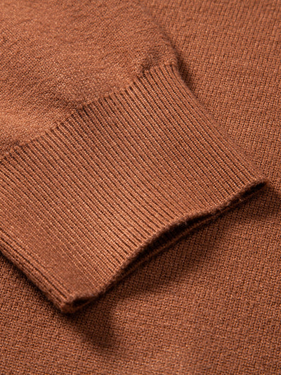 Geometric Jacquard Mock Neck Sweater