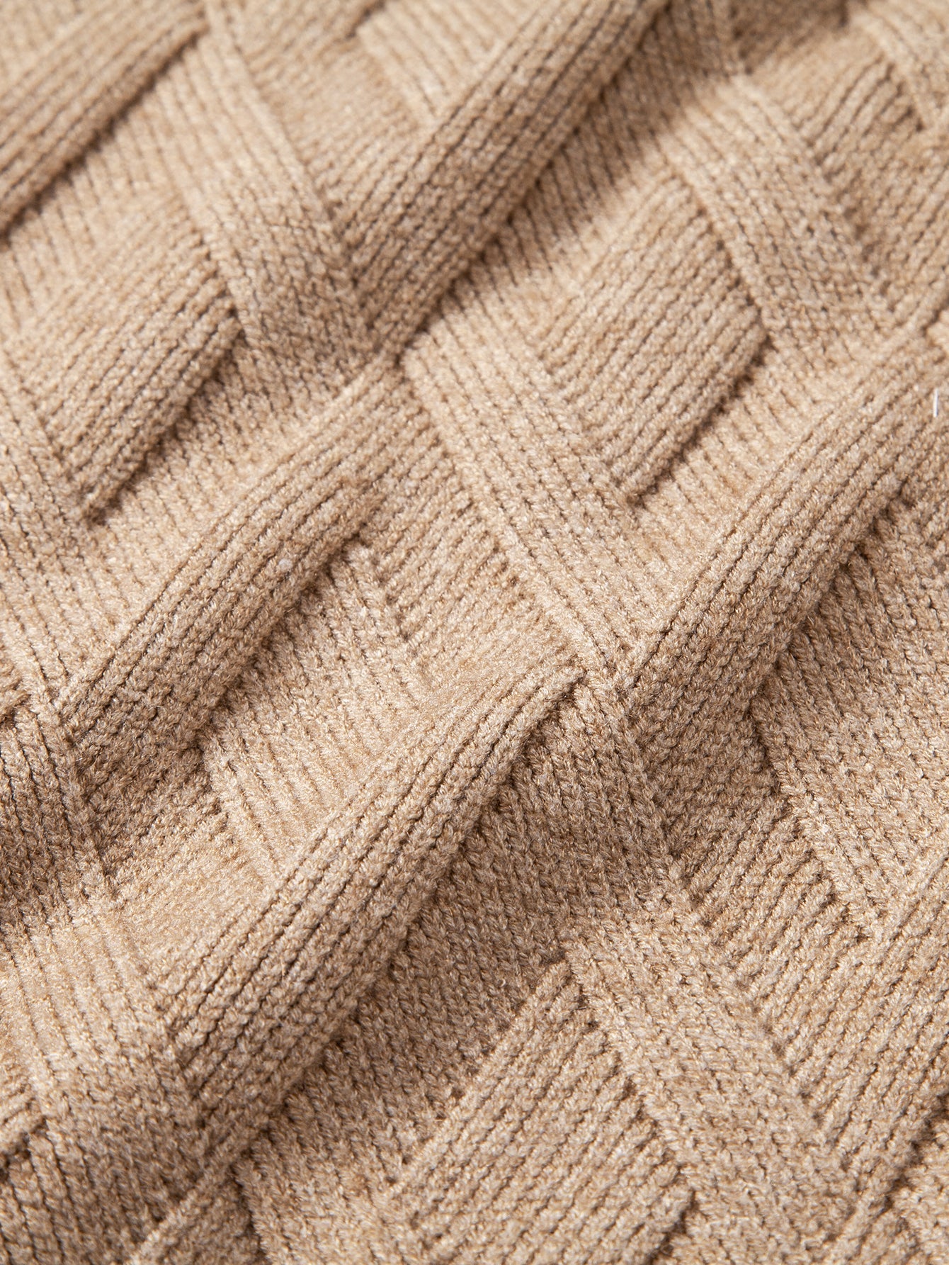 Heavyweight Geometric Jacquard Mock Neck Sweater