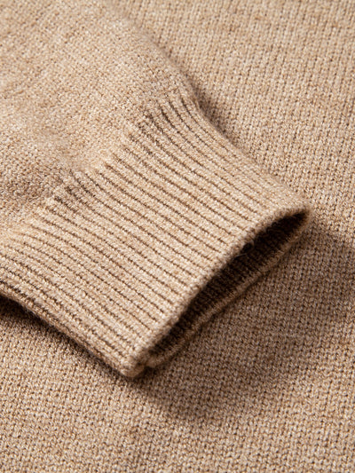 Heavyweight Geometric Jacquard Mock Neck Sweater