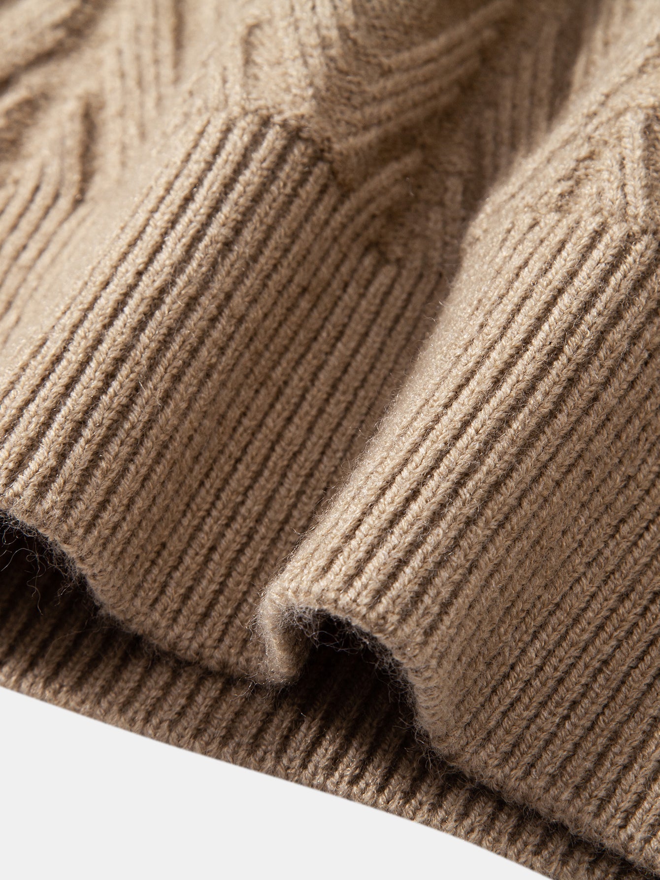 Heavyweight Geometric Jacquard V Neck Sweater