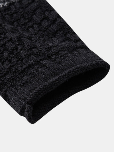 Contrast Crew Neck Knit Sweater