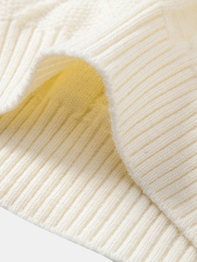 Heavyweight Twist Jacquard Crew Neck Sweater