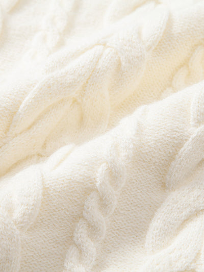 Heavyweight Twist Jacquard Crew Neck Sweater