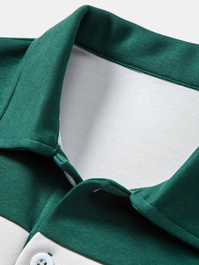 Relax Fit New York Print Color Block Polo Sweatshirt