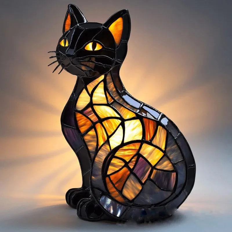 Mira™ | Enchanted Cat Lamp Made of Colored Glass